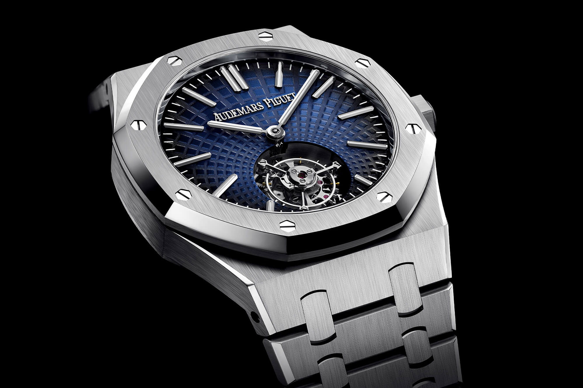 愛彼皇家橡樹自動(dòng)上鏈飛行陀飛輪鋼