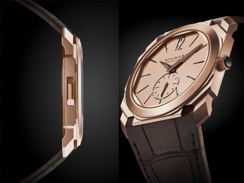 寶格麗Oct Finissimo超薄三問(wèn)腕表玫瑰金材質(zhì)