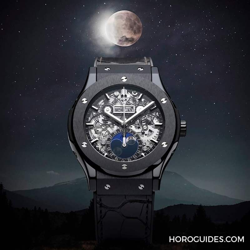 月與鏤空奇幻之境｜Hublot經典融合系列月相鏤空腕表