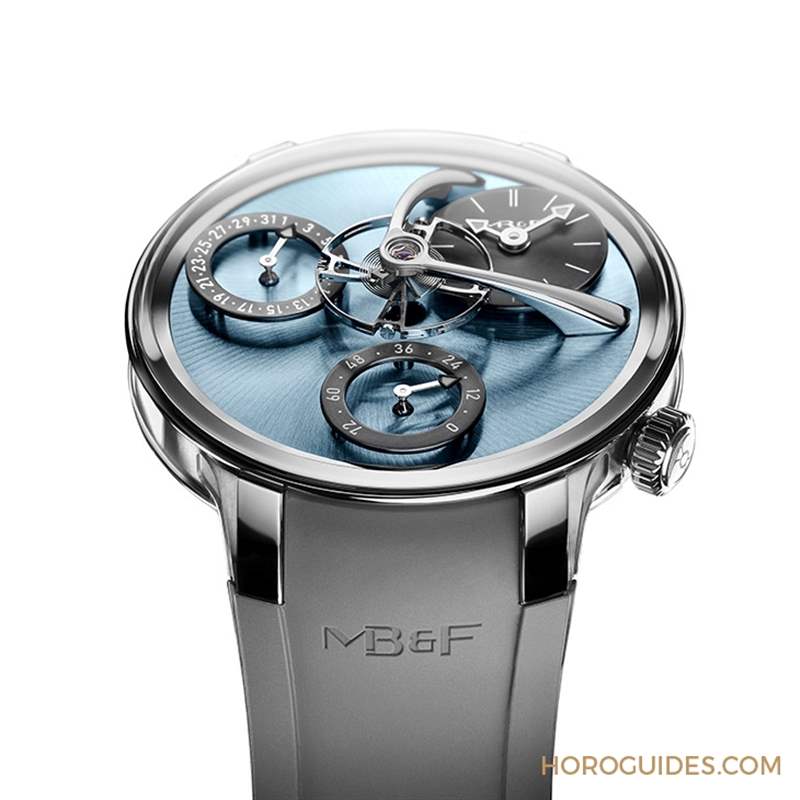 MB&F - 最有感的科幻亮眼配色，MB&F LM Split Escapement EVO冰藍面