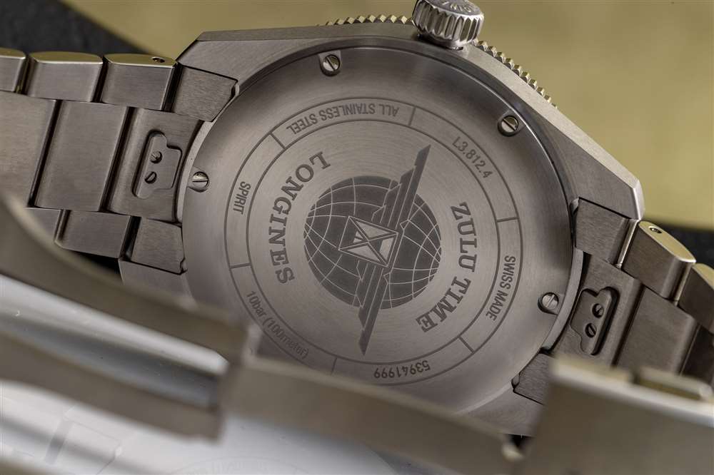 浪琴精神 GMT 祖魯時間腕表底蓋