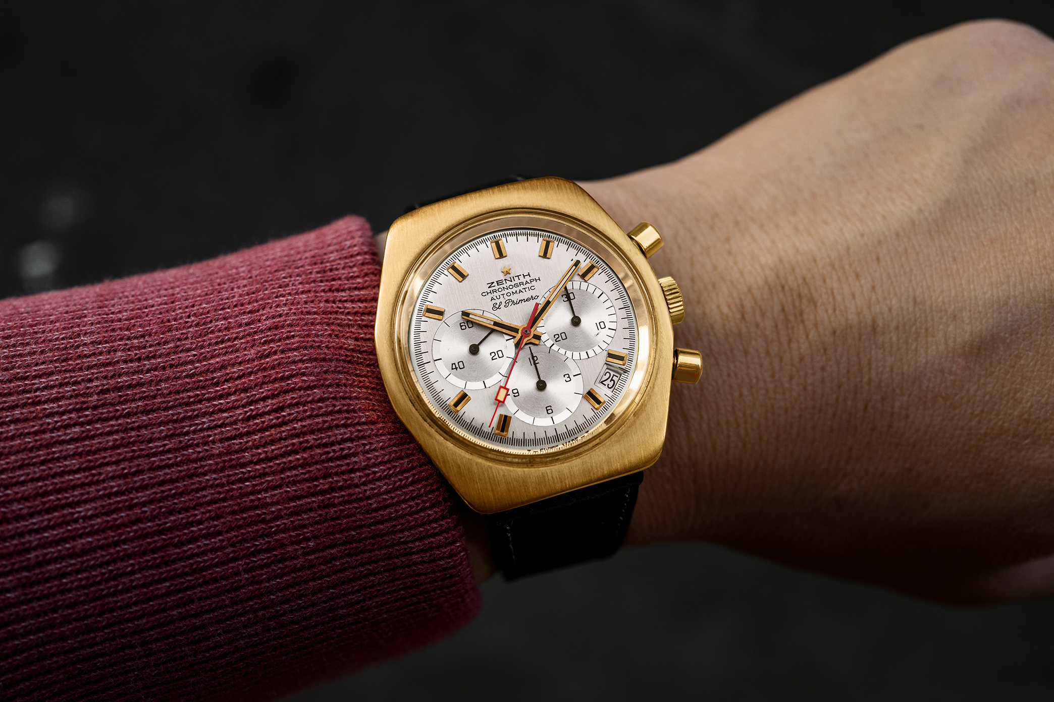 1970年代真力時El Primero Ref.?G7810 18k黃金通過豐富的福登