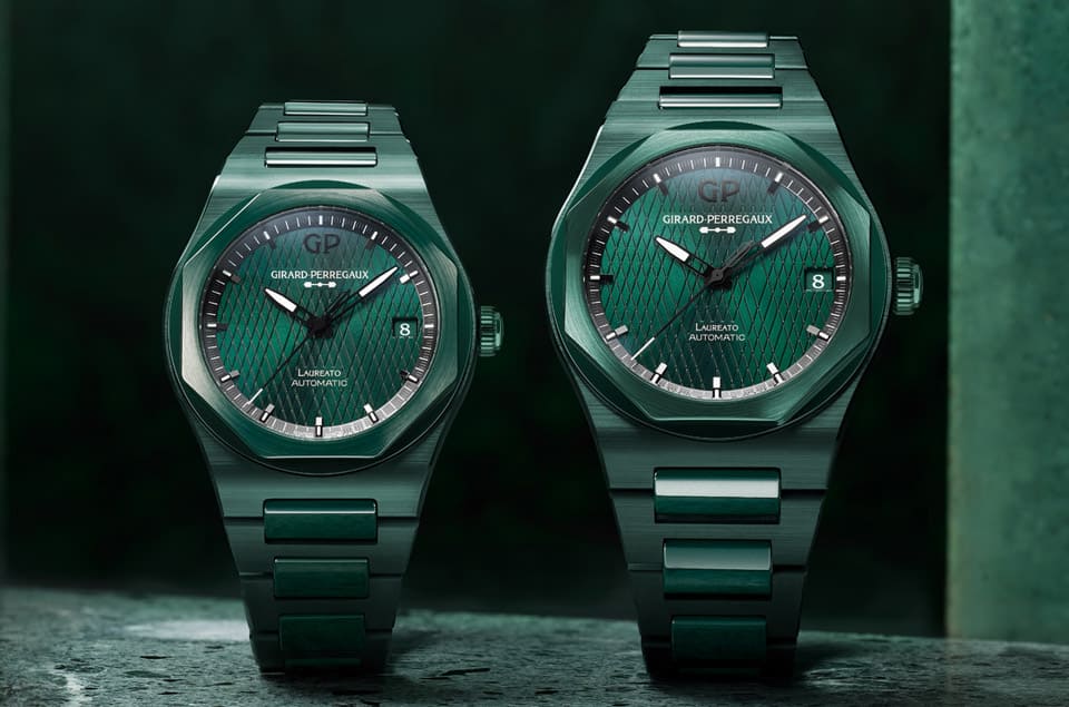 GP芝柏表最新ASTON MARTIN Laureato聯名表罕見啟用“英國賽車綠”陶瓷表殼鏈帶