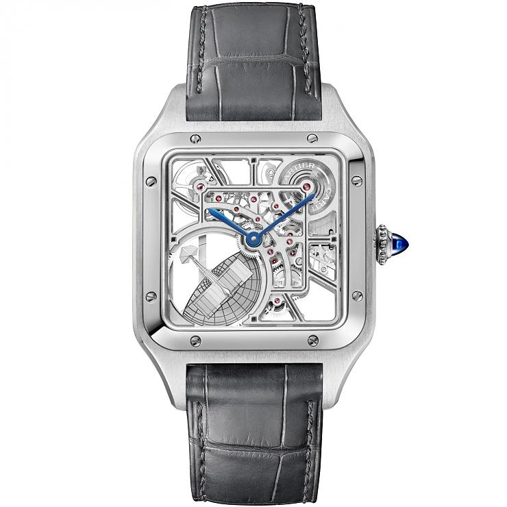 Cartier Santos-Dumont出現滑翔中的小飛機｜Santos-Dumont微型自動盤鏤空腕表