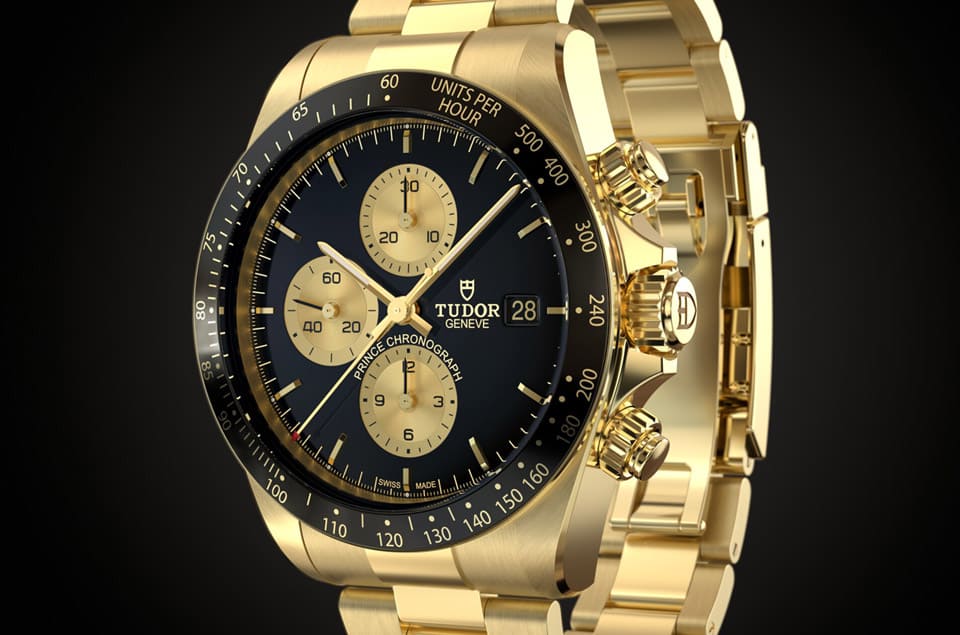 帝舵以黃金打造經(jīng)典Prince計時碼表連機芯都是嶄新自制