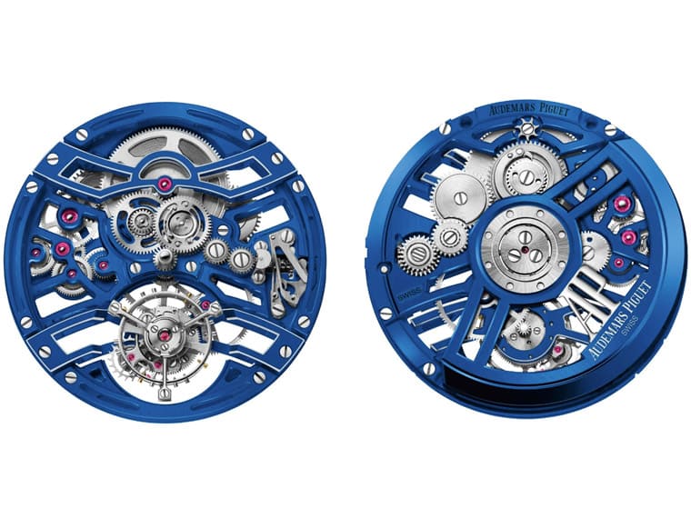AP皇家橡樹自動鏤空飛行陀飛輪改搭白色陶瓷表殼與藍色機芯