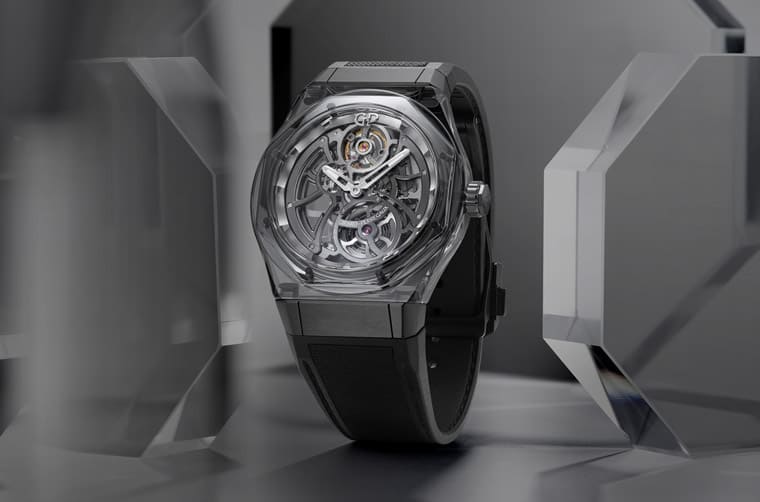 GP芝柏表Laureato再次搭配藍寶石透明表殼展現鏤空機芯之美