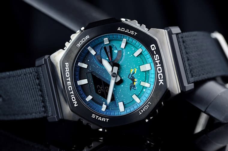 「手繪潛水員漂浮深海」這支G-SHOCK農家橡樹很不一樣