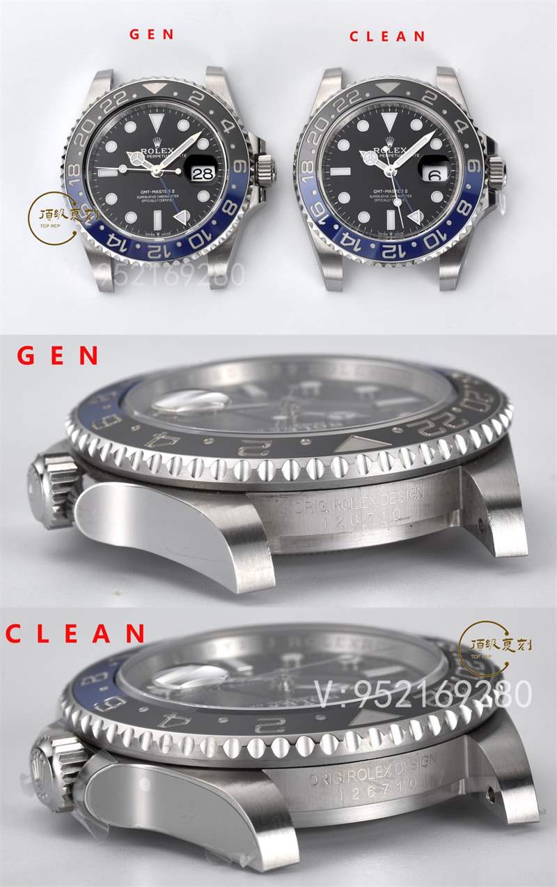 Clean廠C廠國米圈對比評測,C廠勞力士藍黑圈和正品對比差距大嗎