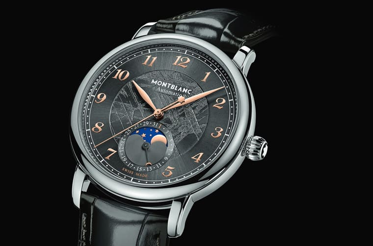 萬寶龍明星傳承系列從白朗峰花崗巖獲得靈感開創獨特霧巖灰冰川圖案面盤