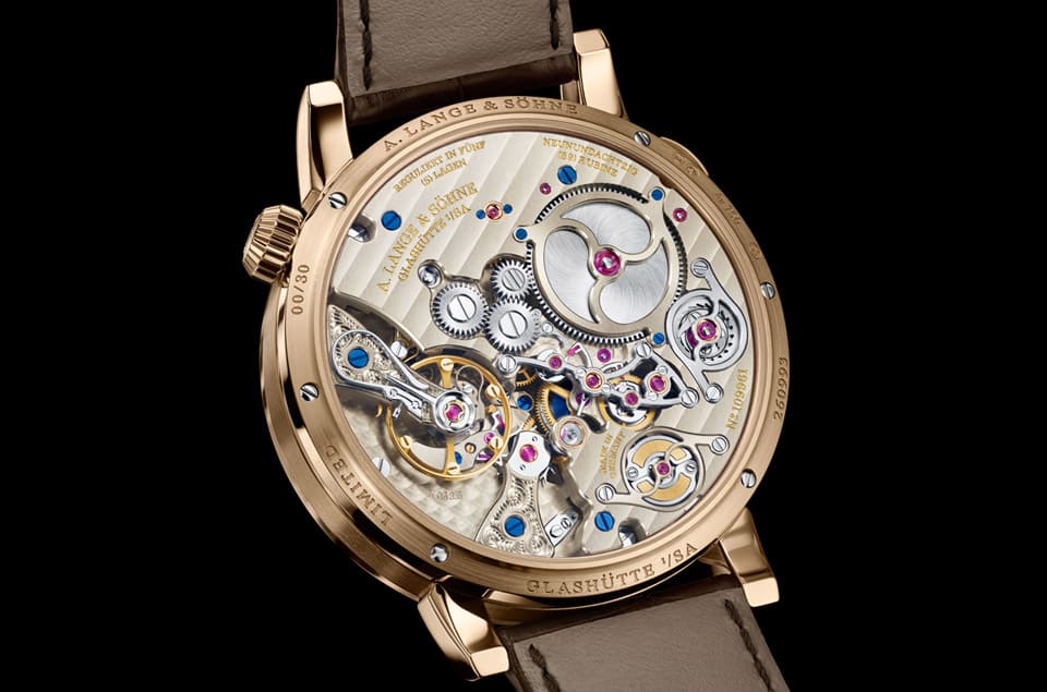 朗格Zeitwerk十進制三問表改采品牌獨家蜂蜜金材質(zhì)亮相