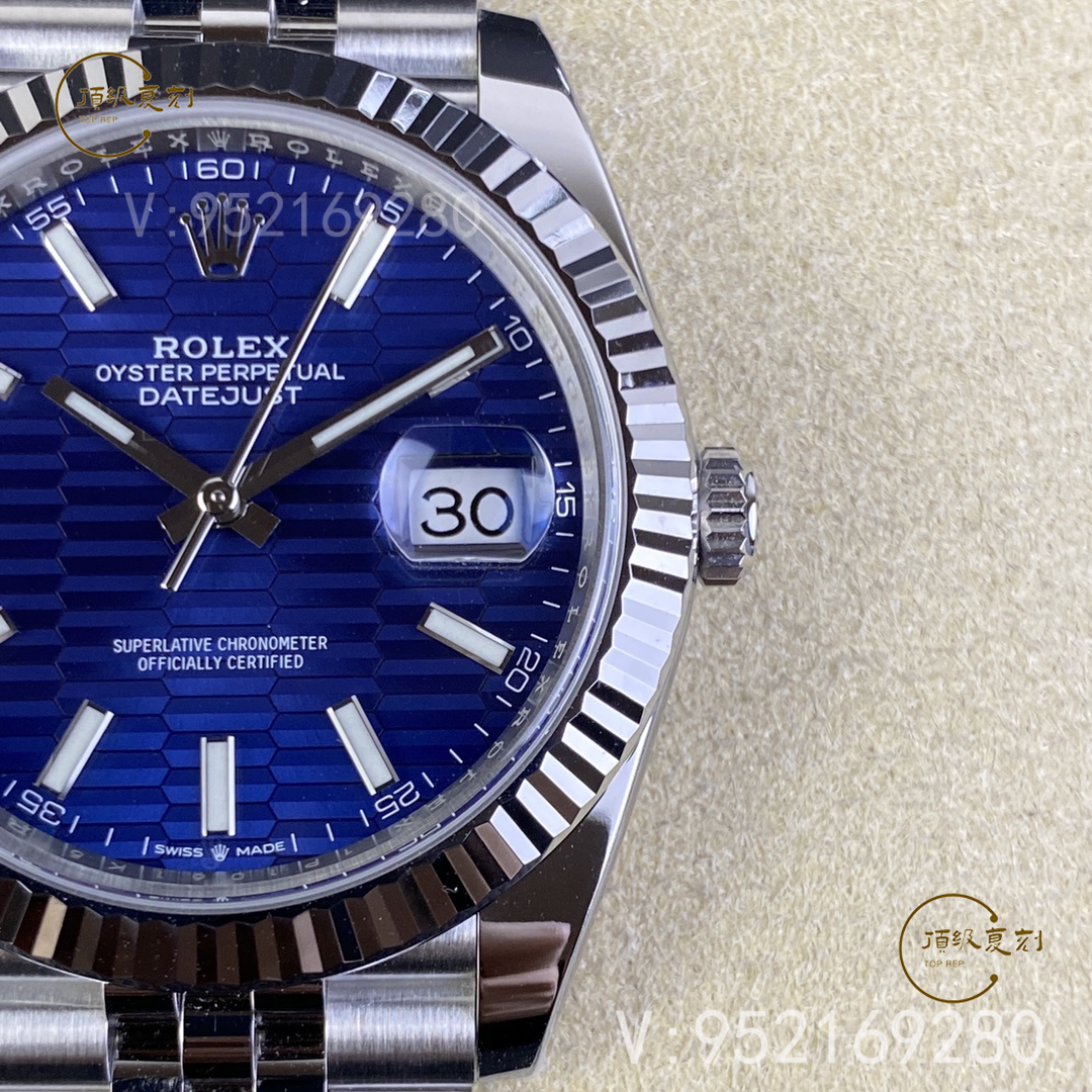 C廠Clean廠勞力士新品格紋(坑紋)盤41mm藍(lán)面日志126334腕表詳細(xì)評(píng)測