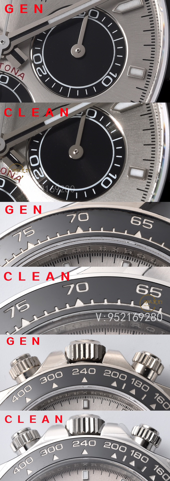Clean廠C廠勞力士水泥灰膠迪4131機芯真假對比：揭秘復刻與正品的細微差異