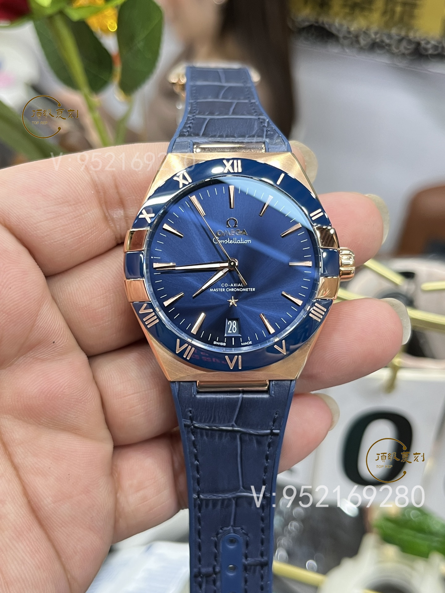 SBF廠VS廠歐米茄星座系列41毫米間玫瑰金藍盤細節(jié)怎么樣