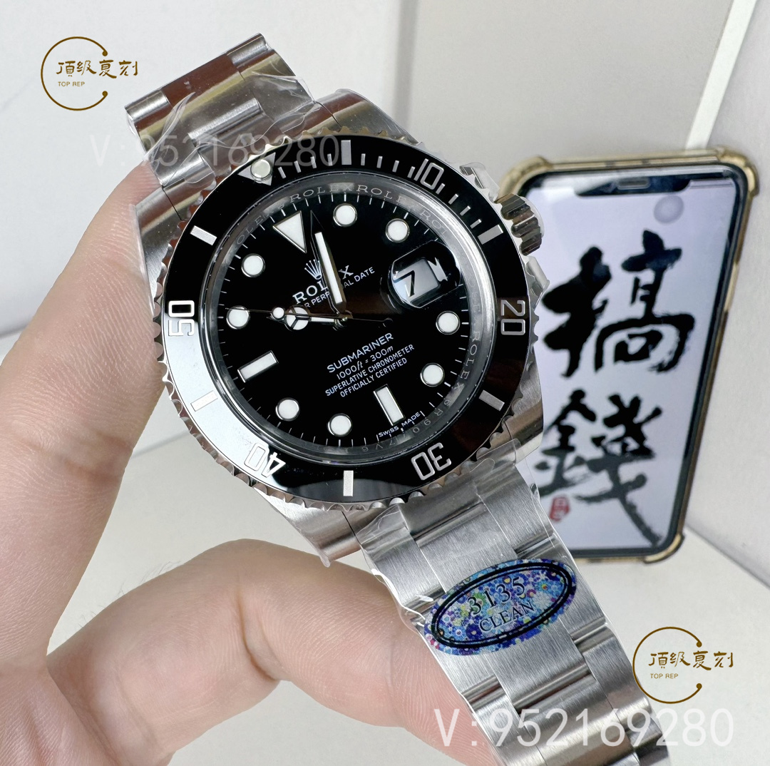 C廠Clean廠勞力士40mm水鬼系列內(nèi)刻字更新為“6R****V6”結(jié)尾