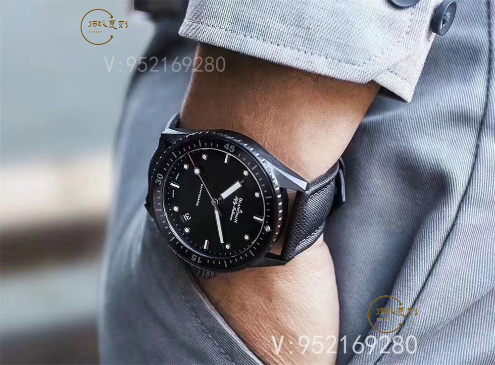 GF廠寶珀五十噚5000深潛器全黑陶瓷復(fù)刻表與正品詳盡對比